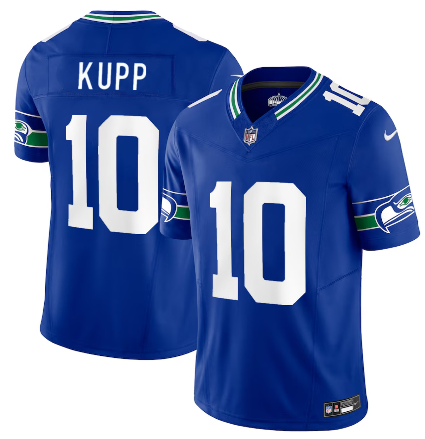 Men's Seattle Seahawks #10 Cooper Kupp Royal 2024 F.U.S.E Throwback Vapor Limited Stitched Football Jersey